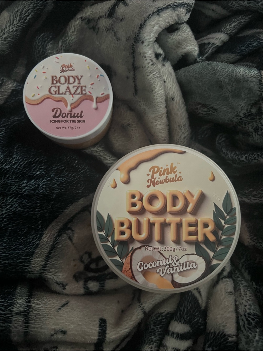Pink Newbula - Coconut & Vanilla Body Butter 7oz and Donut Body Glaze 2oz
